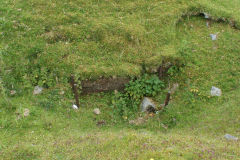 
Foundations and holding-down bolts of an engine or waterwheel, Garnddyrys Forge, June 2009